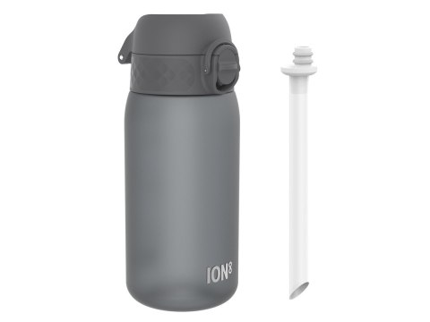 ION8 Butelka na wodę ze słomką dla dzieci BPA Free 350ml Szary Grey