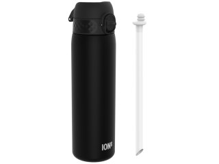 ION8 Butelka ze słomką na wodę BPA Free 500ml Czarny Black