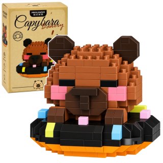 Klocki Konstrukcyjne Figurka Mini Kapibara Na Pączku Brązowa 306 el.
