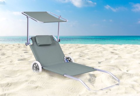 Leżak plażowy z kółkami Martin szary GREY