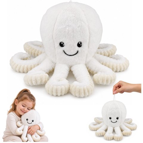 Pluszowa Ośmiornica Maskotka Przytulanka Sprężyste Macki Biała 50 cm