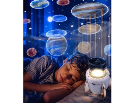 Projektor Rzutnik Gwiazd Kosmos Rakieta Lampka Nocna Bluetooth ZA6314