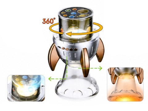 Projektor Rzutnik Gwiazd Kosmos Rakieta Lampka Nocna Bluetooth ZA6314
