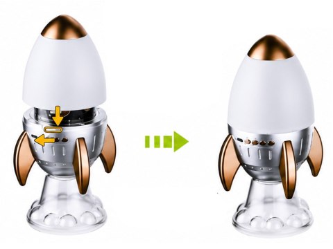 Projektor Rzutnik Gwiazd Kosmos Rakieta Lampka Nocna Bluetooth ZA6314