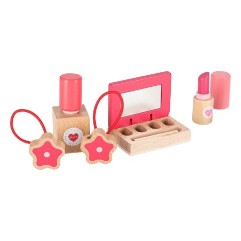Zestaw kosmetyczny drewniany dla dziewczynki make up beauty kosmetyczka akcesoria