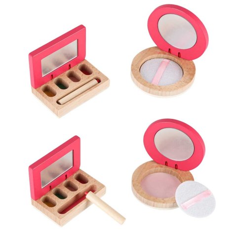 Zestaw kosmetyczny drewniany dla dziewczynki make up beauty kosmetyczka akcesoria