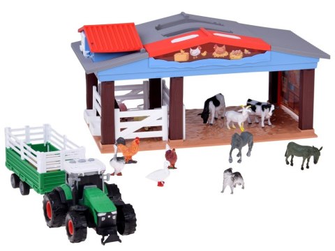Farma dla Dzieci ze Zwierzętami Traktor Przyczepa Światło Dźwięk ZA6308