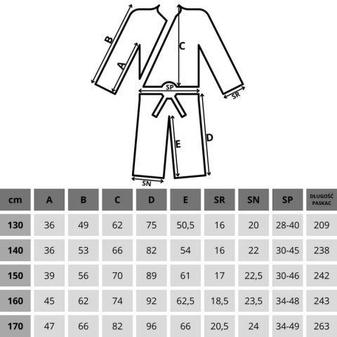 KIMONO ENERO JUDO AIKIDO 130CM NIEBIESKIE