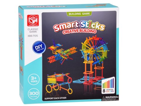 Klocki Konstrukcyjne PATYCZKI i Łączniki Smart Sticks 300 Elementów ZA6325