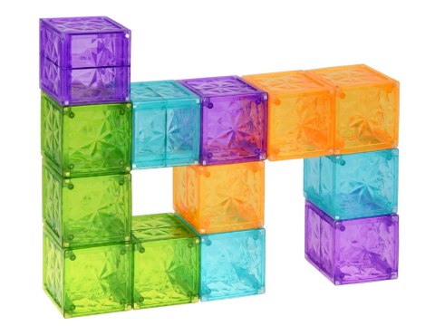 Klocki Magnetyczne Kostki Kolorowe Transparentne 42 Elementy ZA6354