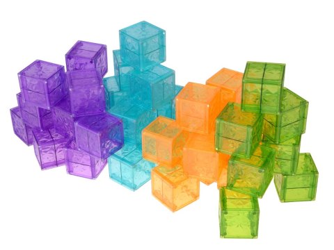 Klocki Magnetyczne Kostki Kolorowe Transparentne 42 Elementy ZA6354