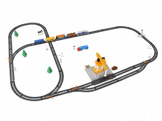 Kolejka Elektryczna Pociąg CARGO Stacja Dźwig 4 Wagony Tory 670 cm RC0779