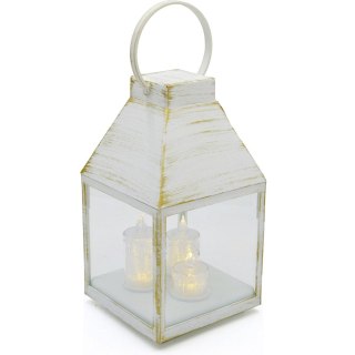 LATARNIA LAMPION ADWENTOWY RORATY LED 25CM 3 ŚWIECE TIMER BIAŁY