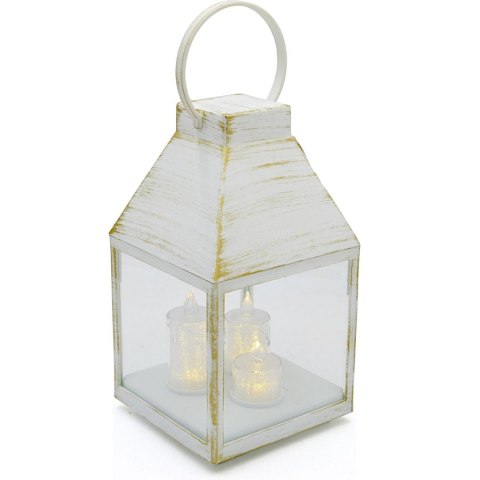 LATARNIA LAMPION ADWENTOWY RORATY LED 25CM 3 ŚWIECE TIMER BIAŁY