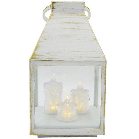 LATARNIA LAMPION ADWENTOWY RORATY LED 25CM 3 ŚWIECE TIMER BIAŁY
