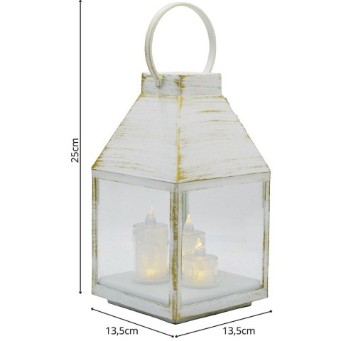 LATARNIA LAMPION ADWENTOWY RORATY LED 25CM 3 ŚWIECE TIMER BIAŁY