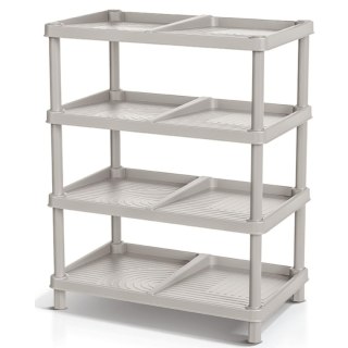 PÓŁKI REGAŁ NA BUTY 4 POZIOMY 48 x 29,6 x 60 CM TASSY POPIELATY KEDEN