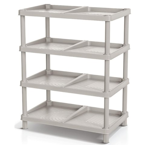 PÓŁKI REGAŁ NA BUTY 4 POZIOMY 48 x 29,6 x 60 CM TASSY POPIELATY KEDEN