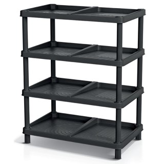 PÓŁKI REGAŁ NA BUTY 4 POZIOMY 48 x 29,6 x 60 CM TASSY RACK CZARNY KEDEN