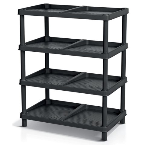 PÓŁKI REGAŁ NA BUTY 4 POZIOMY 48 x 29,6 x 60 CM TASSY RACK CZARNY KEDEN