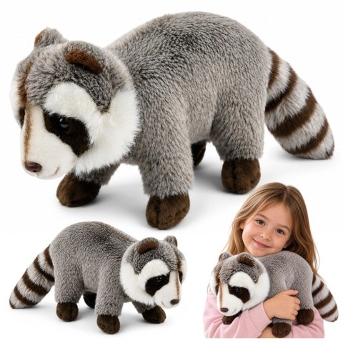 Pluszowy Szop Maskotka Przytulanka Realistyczny Szary 45 cm