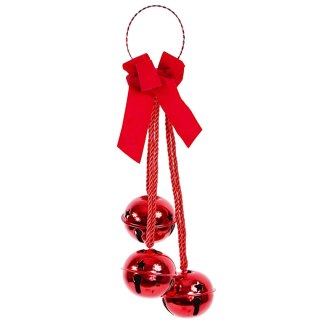 STROIK DEKORACYJNY DZWONKI DŁ. 46CM CZERWONY
