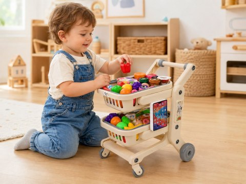 Wózek Sklepowy dla Dzieci 2w1 Produkty spożywcze Tablet ZA6346