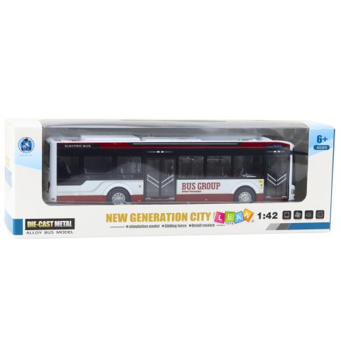 Autobus Miejski Metalowy Dźwięk Światła 1:42 Czerwony