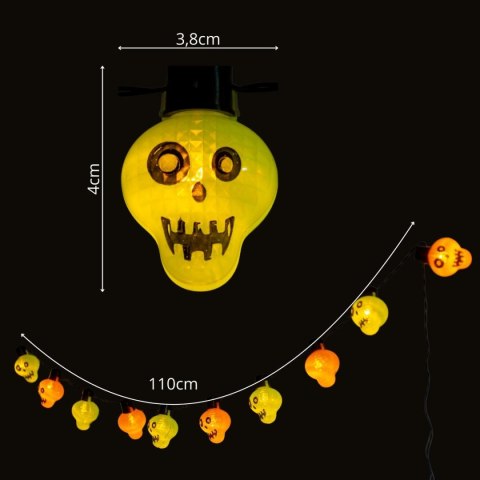 GIRLANDA HALLOWEEN CZASZKI 10LED