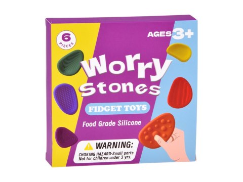 Kamienie Sensoryczne Silikonowe Fidget Toys 6 szt. Różne Faktury ZA6423