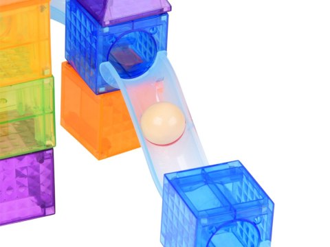 Klocki Magnetyczne Tor Kulkowy Kulodrom 75 Elementów Kulki ZA6315