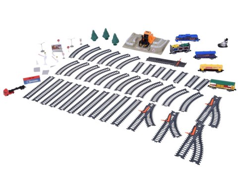 Kolejka Elektryczna Pociąg Laweta 4 Auta 5 Wagonów Tory 762 cm RC0802