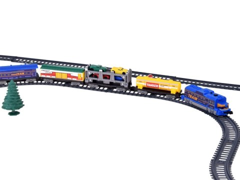 Kolejka Elektryczna Pociąg Laweta 4 Auta 5 Wagonów Tory 762 cm RC0802