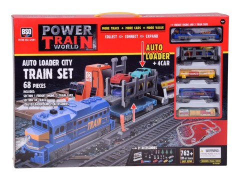 Kolejka Elektryczna Pociąg Laweta 4 Auta 5 Wagonów Tory 762 cm RC0802