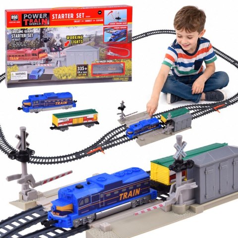 Kolejka Elektryczna Pociąg Towarowy Tory 335 cm Przejazd Rogatki RC0781