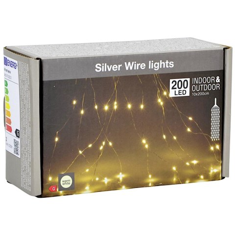 LAMPKI CHOINKOWE KASKADA ŚWIETLNA WATERFALL 200 LED CIEPŁY BIAŁY