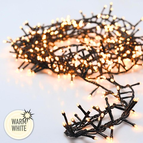 LAMPKI CHOINKOWE ŁAŃCUCH ŚWIETLNY NA BATERIE 8 TRYBÓW 192 LED TIMER CIEPŁY BIAŁY
