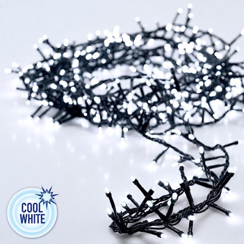 LAMPKI CHOINKOWE ŁAŃCUCH ŚWIETLNY NA BATERIE 8 TRYBÓW 192 LED TIMER ZIMNY BIAŁY