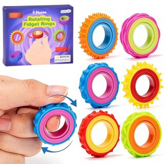 Pierścienie Sensoryczne Obrotowe Fidget Zabawka Antystresowa 6 szt. ZA6619
