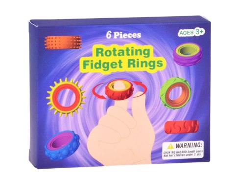 Pierścienie Sensoryczne Obrotowe Fidget Zabawka Antystresowa 6 szt. ZA6619