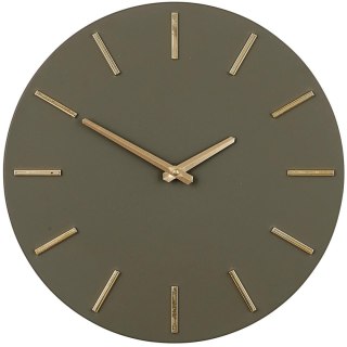 ZEGAR ŚCIENNY ALUMINIOWY OLIWKOWY ŚR. 35,5CM MICA