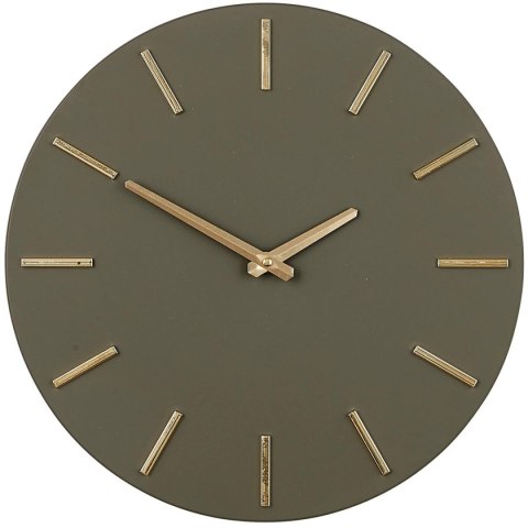 ZEGAR ŚCIENNY ALUMINIOWY OLIWKOWY ŚR. 35,5CM MICA