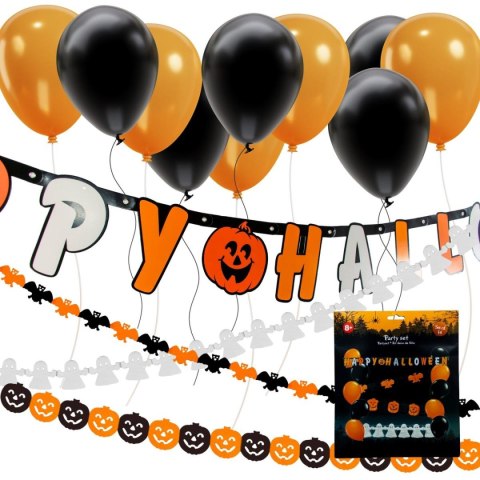 ZESTAW DEKORACYJNY HAPPY HALLOWEEN 14 ELEMENTÓW
