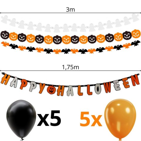 ZESTAW DEKORACYJNY HAPPY HALLOWEEN 14 ELEMENTÓW