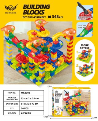 Zestaw Kolorowych Klocków Tor Kulka 348el.