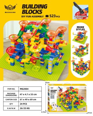 Zestaw Kolorowych Klocków Tor Kulka 523el.