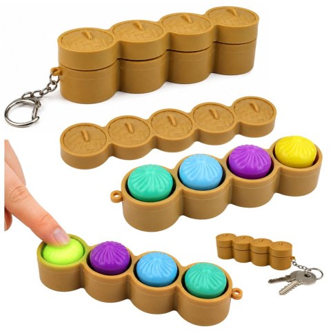 Brelok Pierożek w Koszyczku Świecący LED Dumpling Do Plecaka Kluczy 13 cm