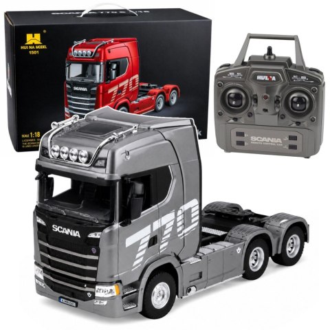 Ciągnik Siodłowy Scania Zdalnie Sterowany RC Huina 1501 Szary Srebrny 1:18