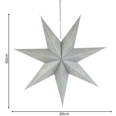 GWIAZDA DEKORACYJNA PAPIEROWA 60CM SREBRNY
