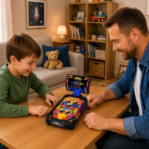 Gra Zręcznościowa Pinball Stołowy Flipper Licznik Punktów Światła Dźwięki
